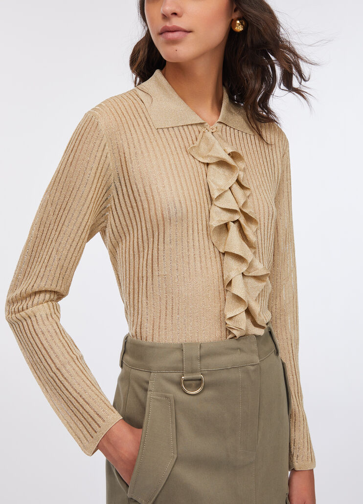 Lurex® knit shirt gold Liu Jo - large image number 4