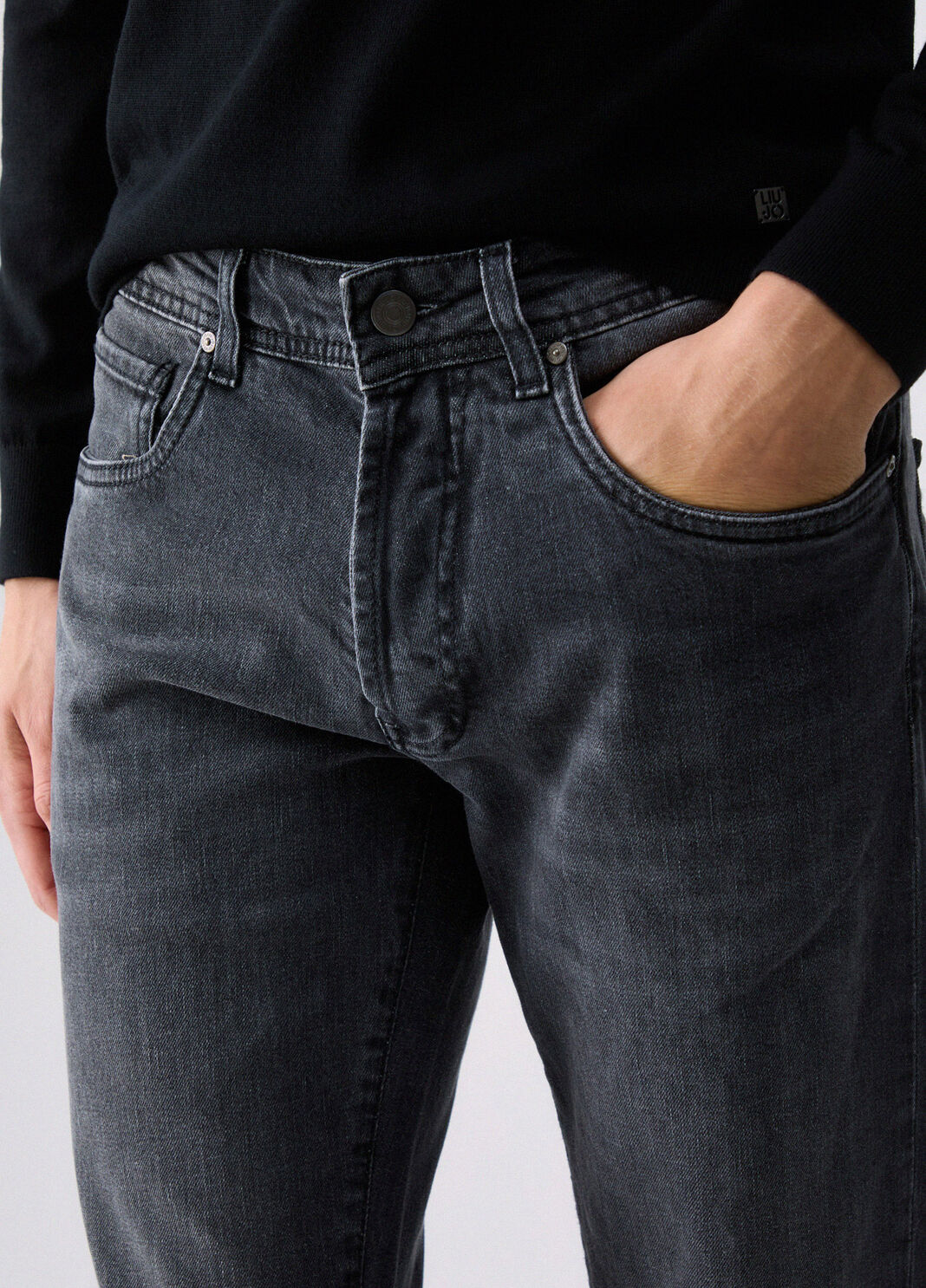 Straight Jeans grey denim Liu Jo - large image number 4