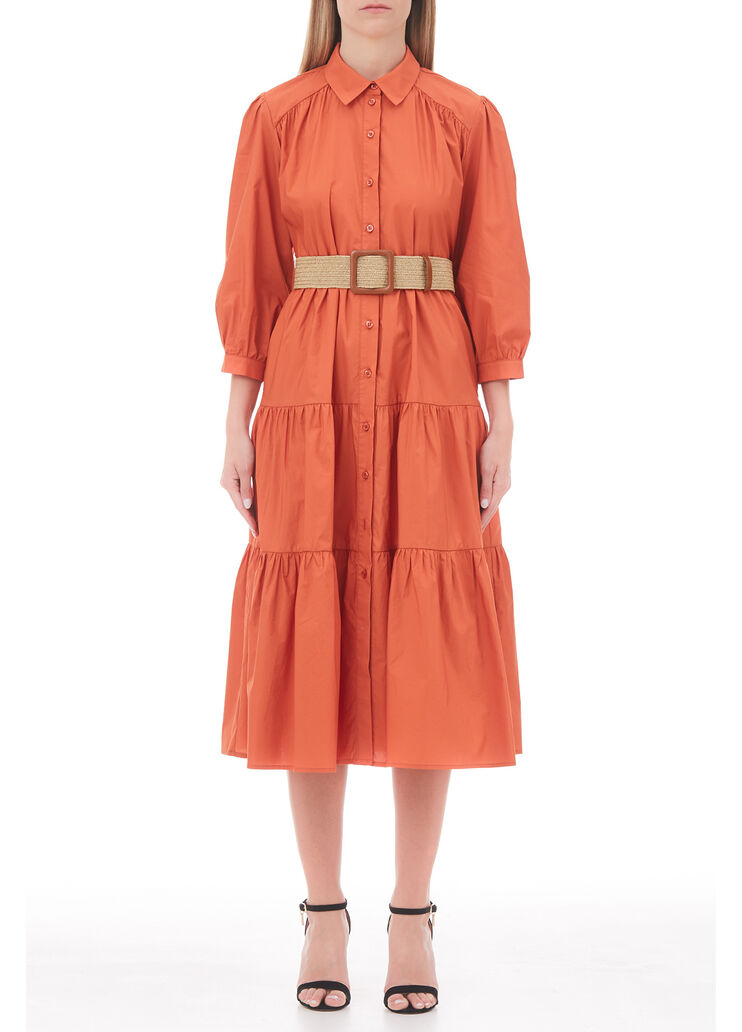 Платье миди из поплина оранжевый Liu Jo - large image number 0