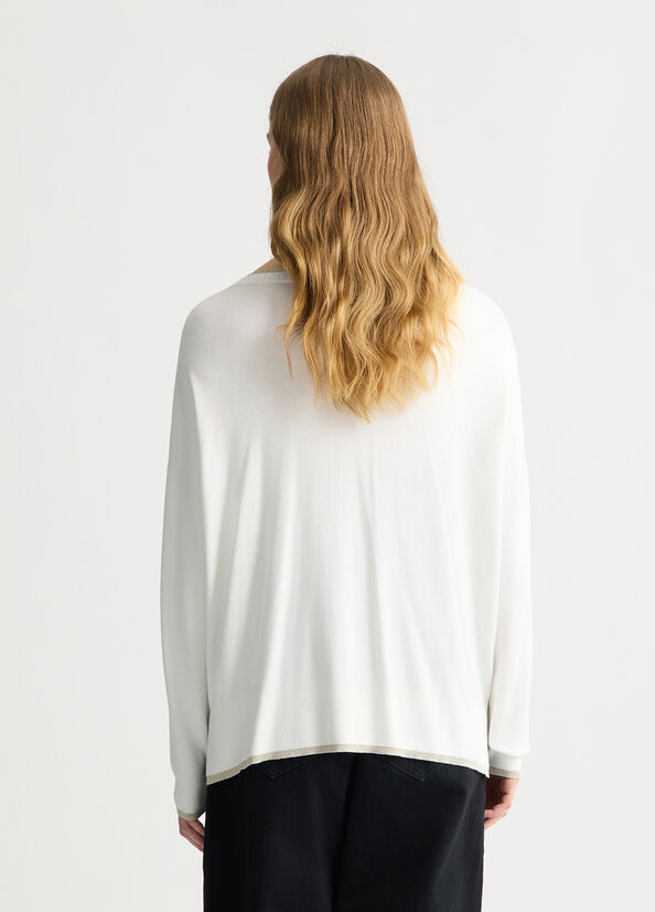 Pull en Lurex® blanc laine Liu Jo - large image number 1