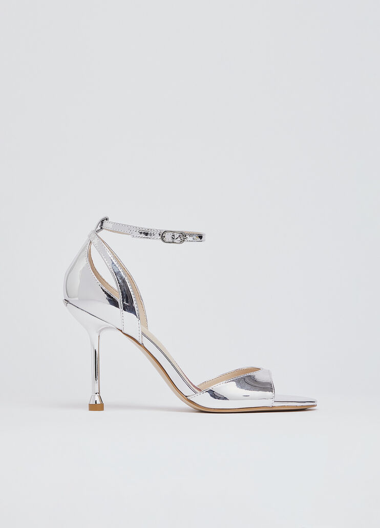 Mirrored laminated heeled sandals silver Liu Jo - medium