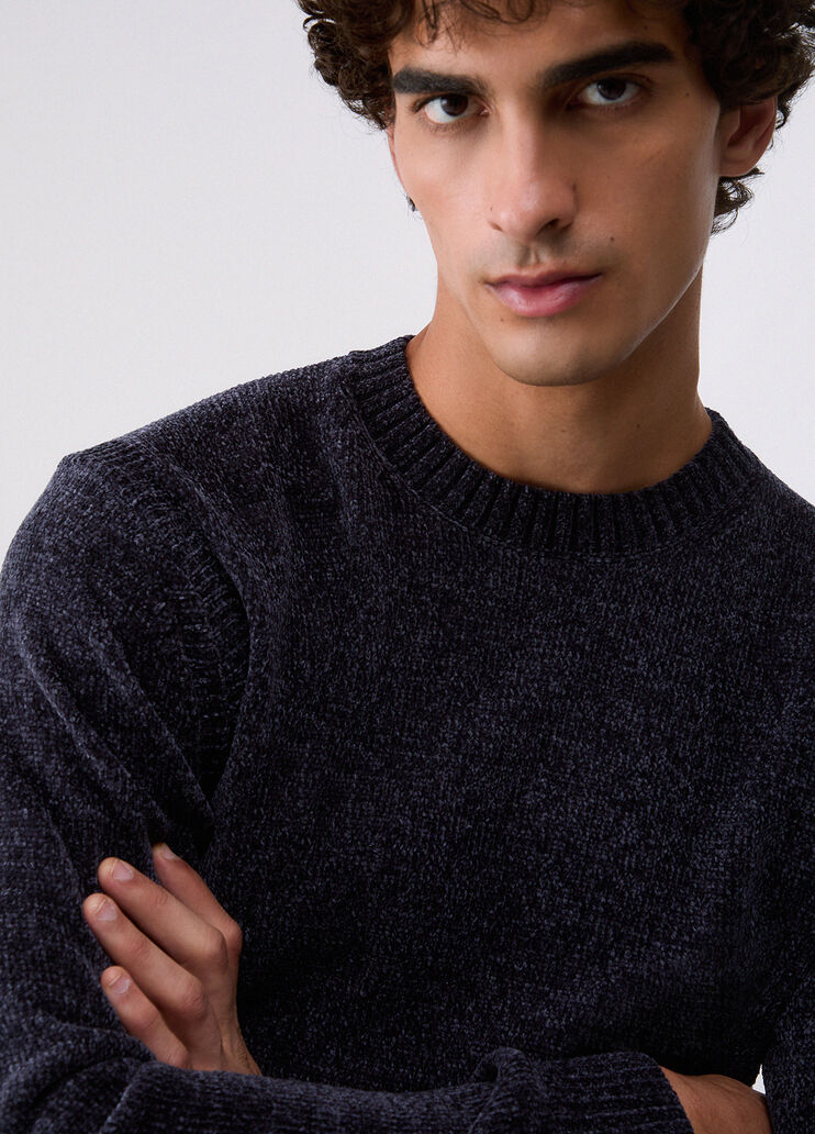 Knit choker necklace in chenille dark blue Liu Jo - medium