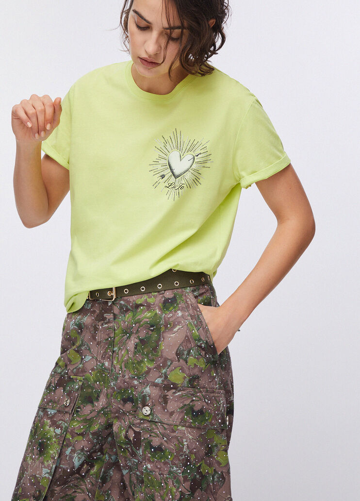 T-Shirt mit Print und Applikationen gelb Liu Jo - large image number 3