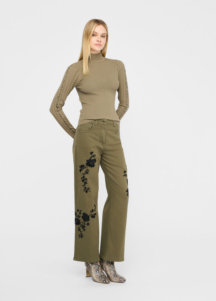 Trousers with embroidery green Liu Jo - medium Trousers with embroidery green Liu Jo - medium