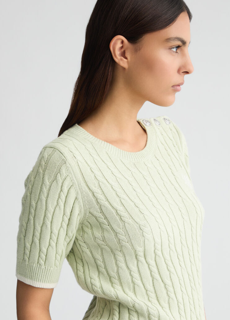 Knit T-shirt green Liu Jo - large image number 3 Knit T-shirt green Liu Jo - large image number 3