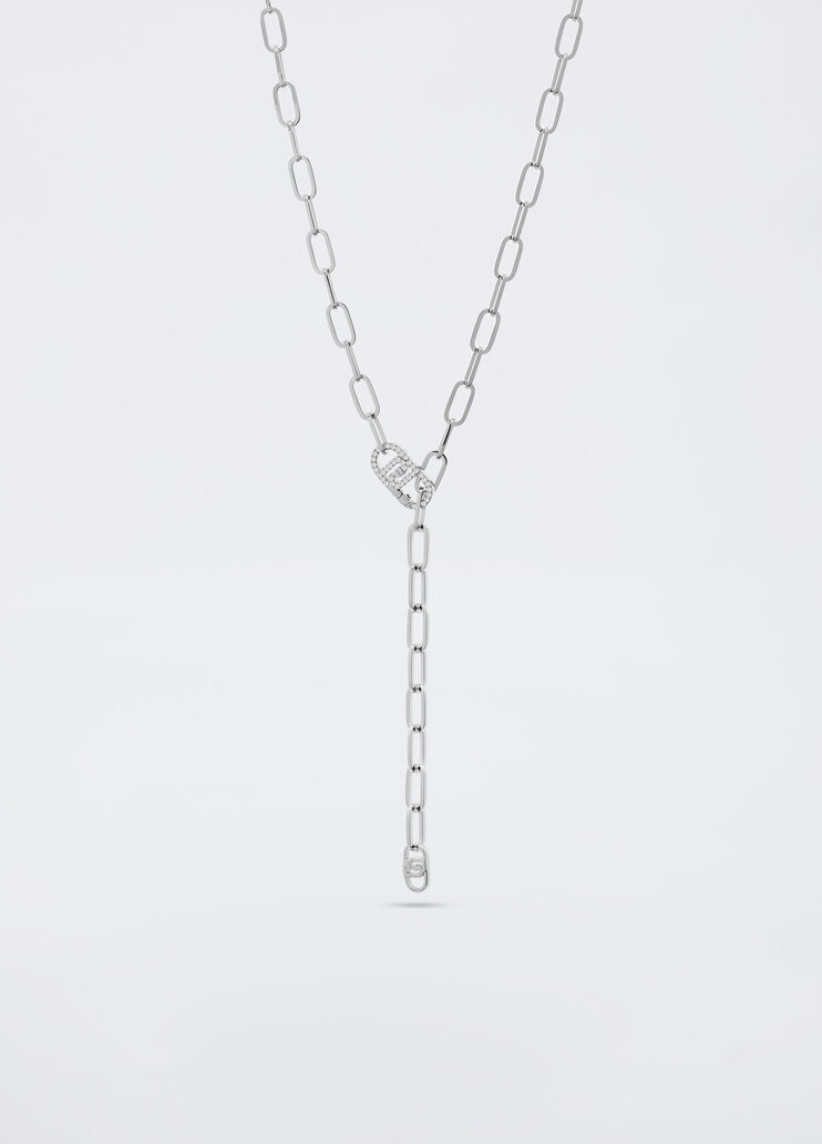 Monogram necklace with diamantés silver Liu Jo - medium Monogram necklace with diamantés silver Liu Jo - medium