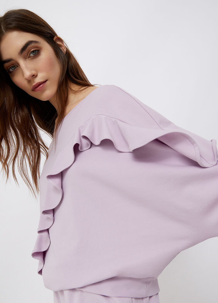 Sweatshirt with flounces lilac Liu Jo - large image number 2