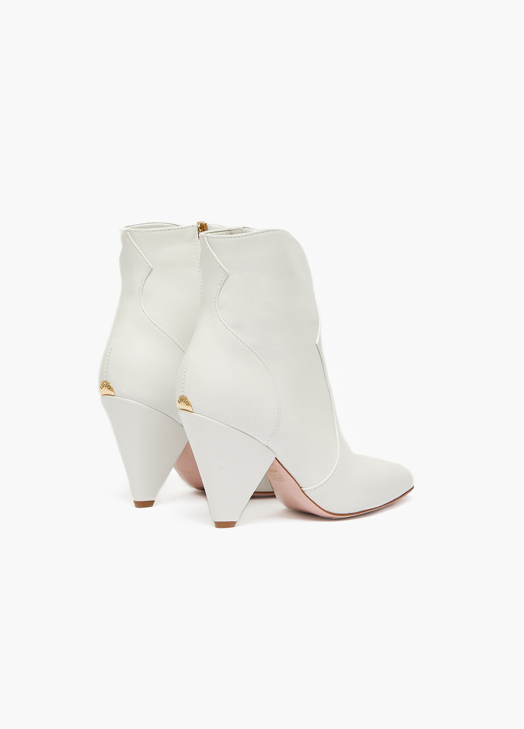 Demi-bottes en cuir &agrave; talon blanc Liu Jo - large image number 0