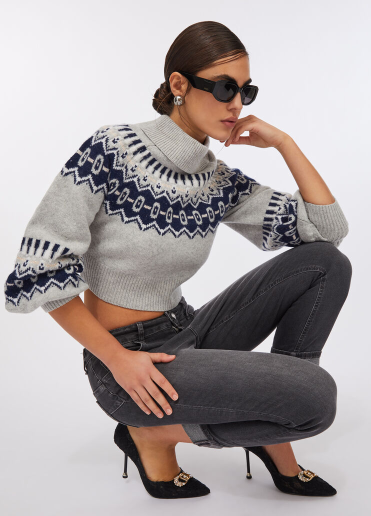 Jean skinny avec revers denim gris Liu Jo - medium