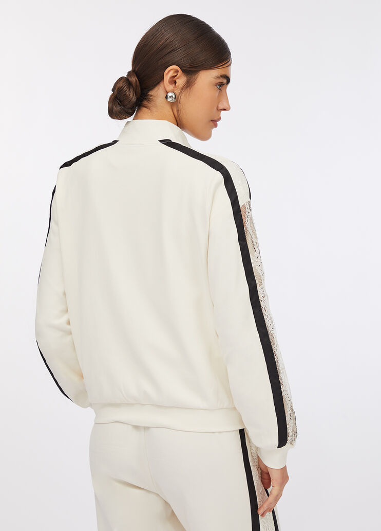 Cotton sweatshirt with lace white Liu Jo - large image number 1