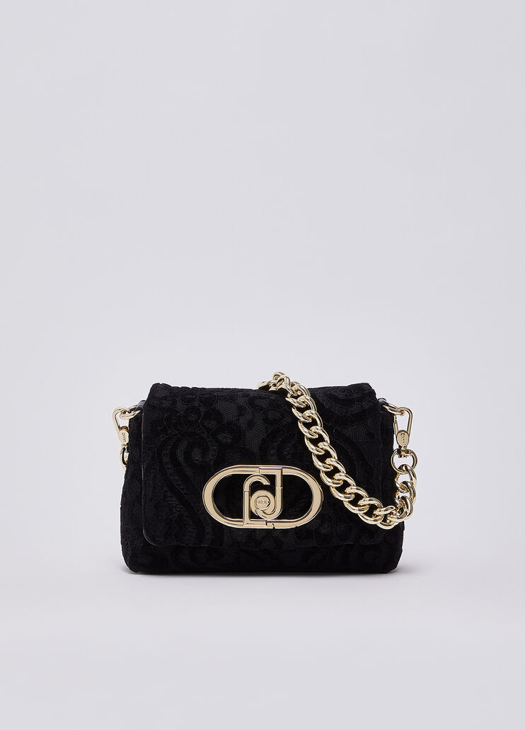 Bolso LaPuffy tama&ntilde;o peque&ntilde;o en encaje negro Liu Jo - medium