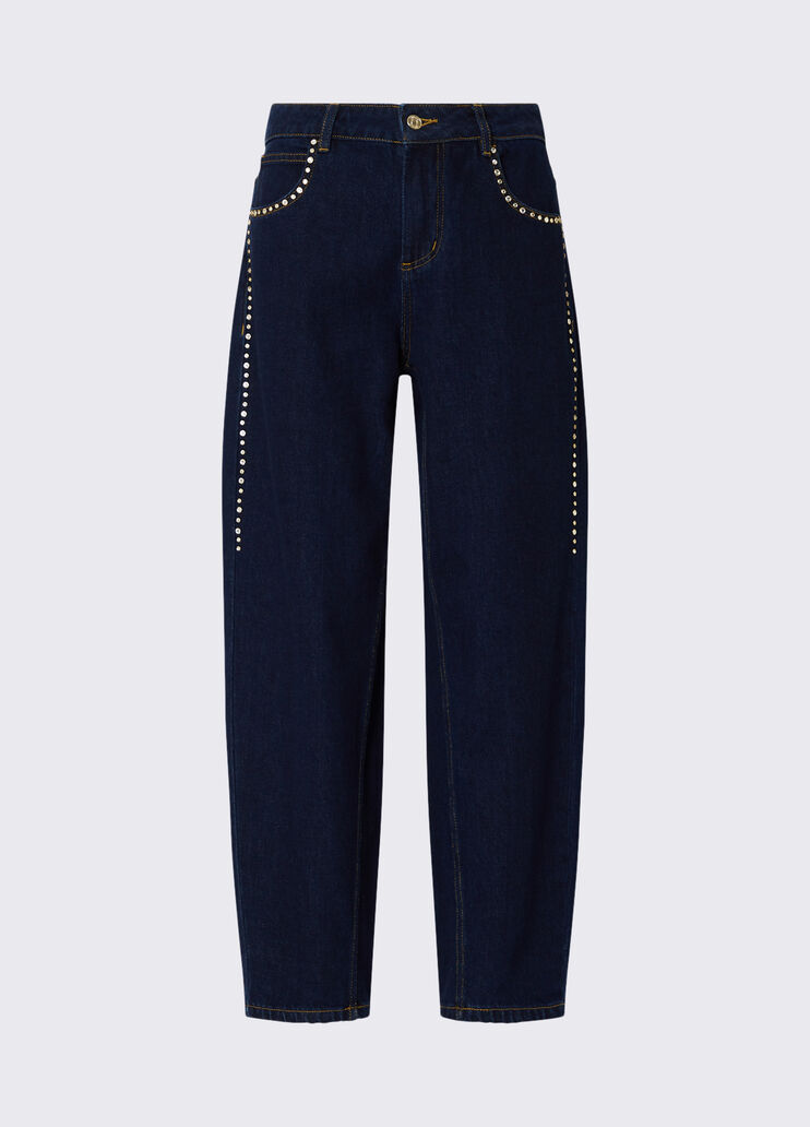 Hoch taillierte Jeans mit Strasssteinen Normale Waschung Liu Jo - medium