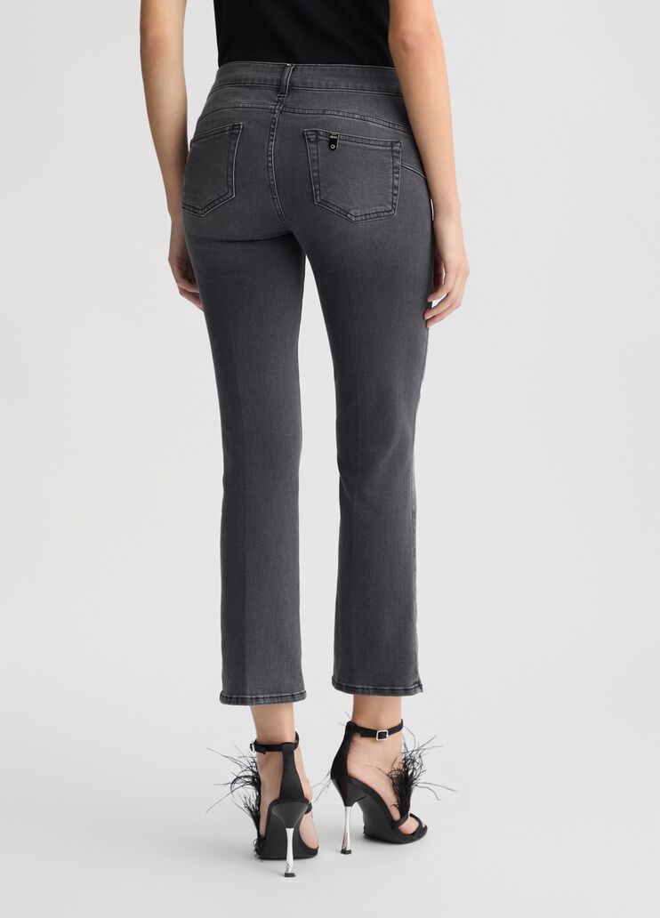 Black bootcut jeans with rhinestones black denim Liu Jo - large image number 1 Black bootcut jeans with rhinestones black denim Liu Jo - large image number 1