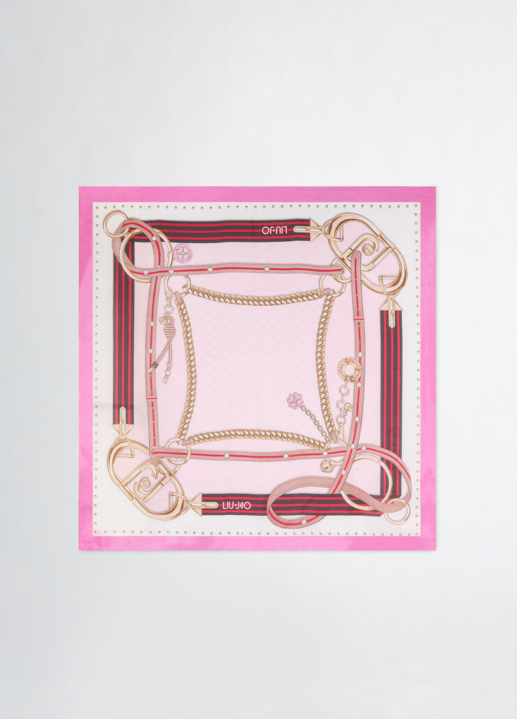 Printed foulard pink Liu Jo - large image number 2 Printed foulard pink Liu Jo - large image number 2