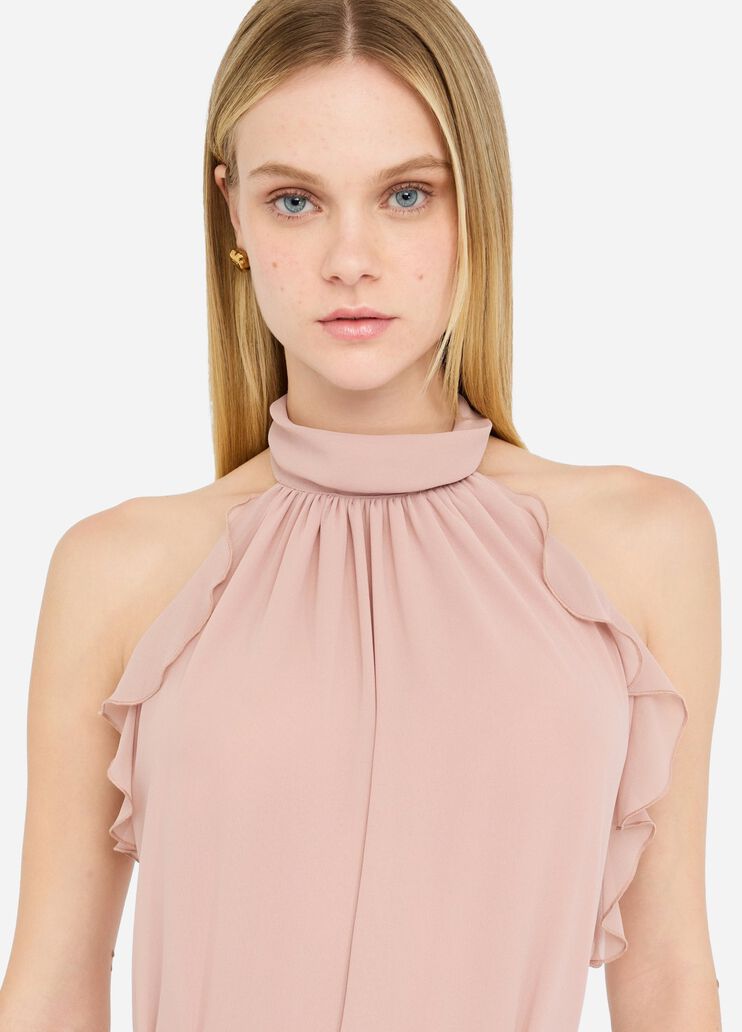 Robe de cérémonie en georgette rose clair Liu Jo - large image number 2