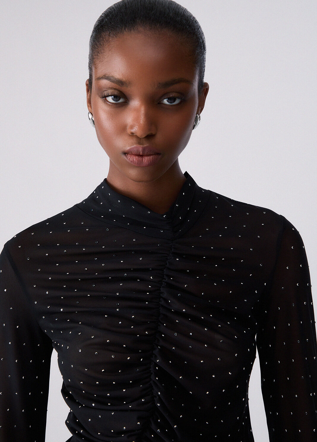 Camiseta de tul con strass completo negro Liu Jo - large image number 2