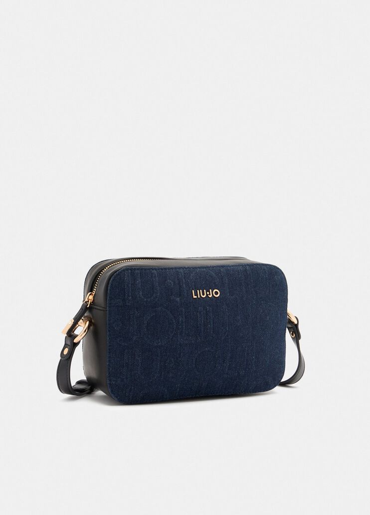 Sac &agrave; bandouli&egrave;re format moyen en denim bleu fonc&eacute; Liu Jo - large image number 2