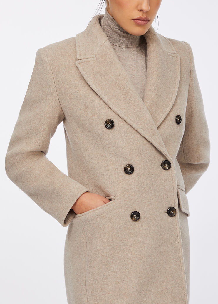Double-breasted wool coat beige Liu Jo - large image number 3