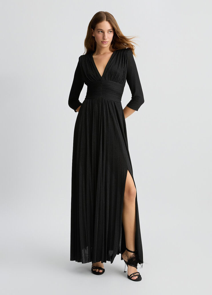 Long black pleated dress black Liu Jo - large image number 5 Long black pleated dress black Liu Jo - large image number 5