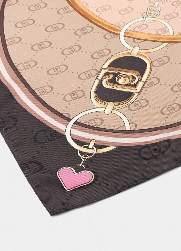 Foulard con stampa beige chiaro Liu Jo - large image number 3 Foulard con stampa beige chiaro Liu Jo - large image number 3