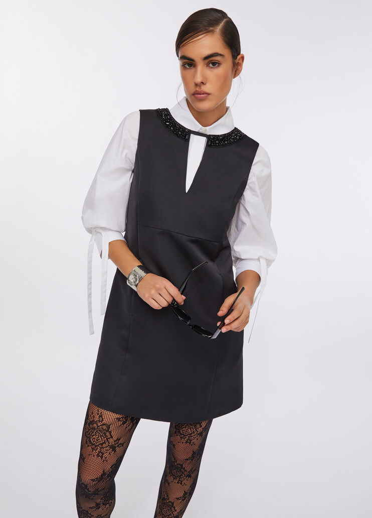 Abito corto in taffetà nero Liu Jo - large image number 4 Abito corto in taffetà nero Liu Jo - large image number 4