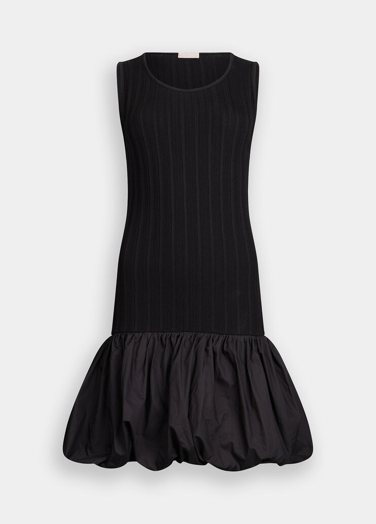 Langes Kleid aus Strick und Popeline Schwarz Liu Jo - large image number 6