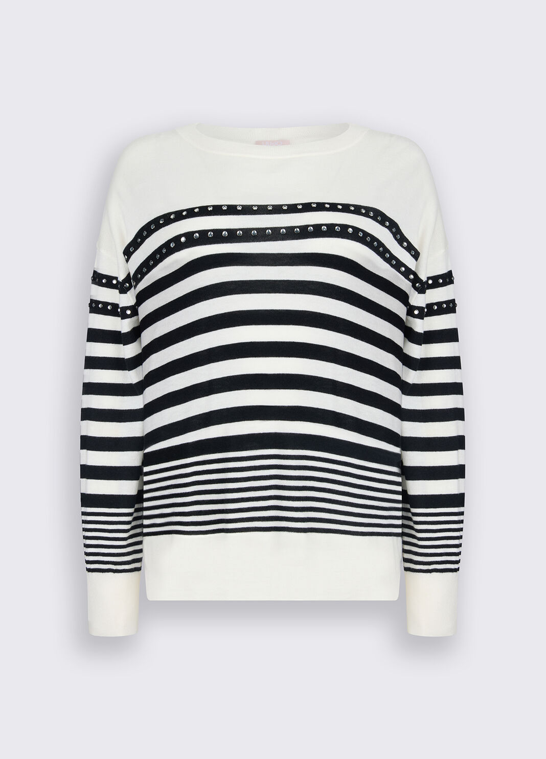 Wool jumper with studs black and white Liu Jo - large image number 4