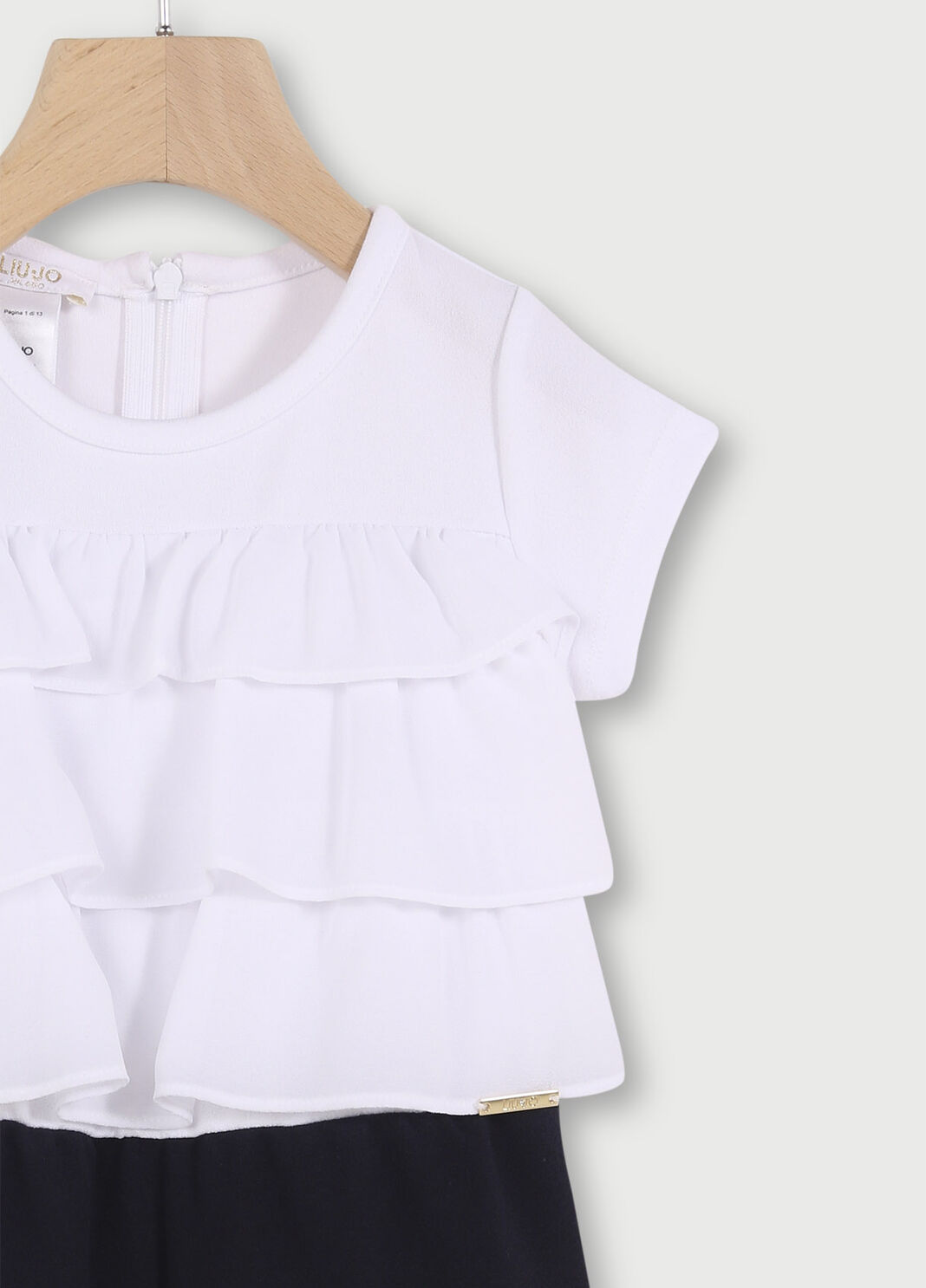 Tuta lunga con volants Bianco/blu scuro Liu Jo - large image number 2