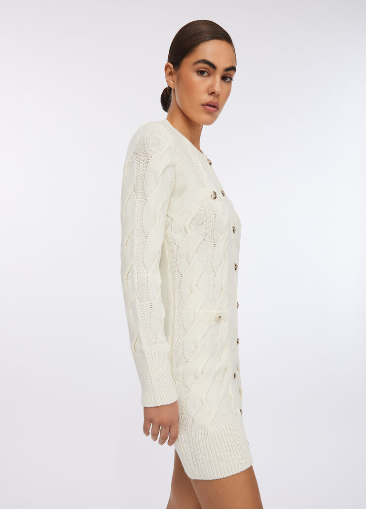 Cable knit wool dress white Liu Jo - medium Cable knit wool dress white Liu Jo - medium