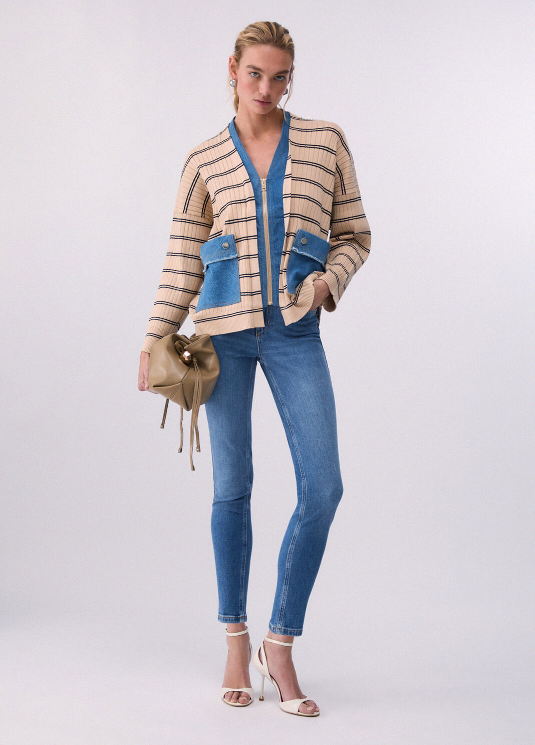 Striped cardigan beige Liu Jo - large image number 3