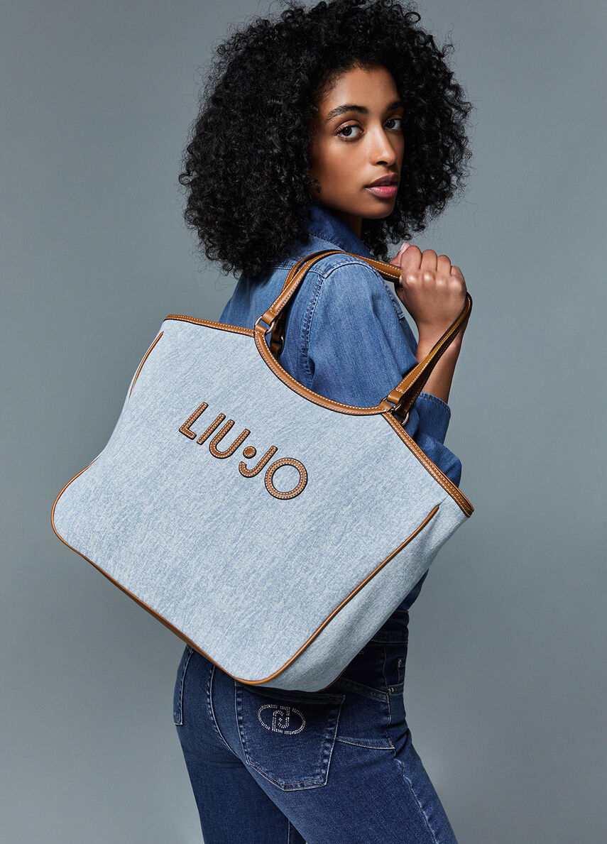 Large denim tote bag colour light denim | Liu Jo