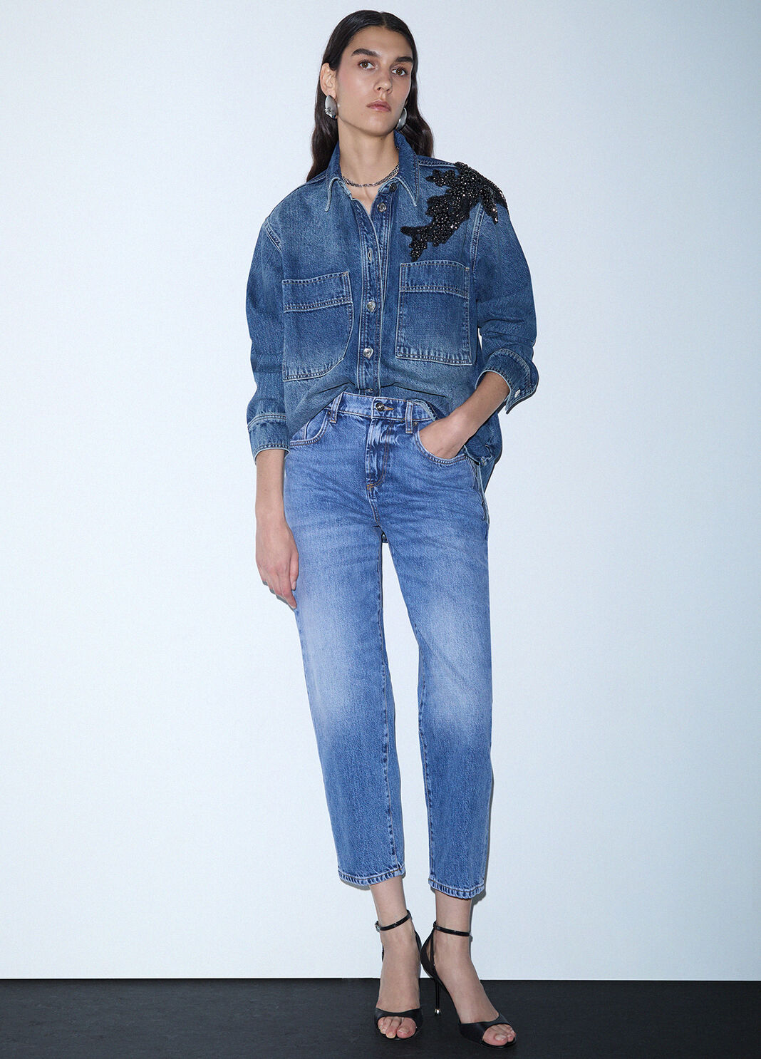 Boyfriend jeans with rips blue denim Liu Jo - large image number 3