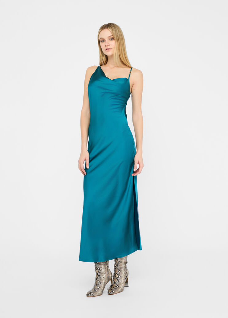 Dressy satin dress peacock green Liu Jo - medium Dressy satin dress peacock green Liu Jo - medium