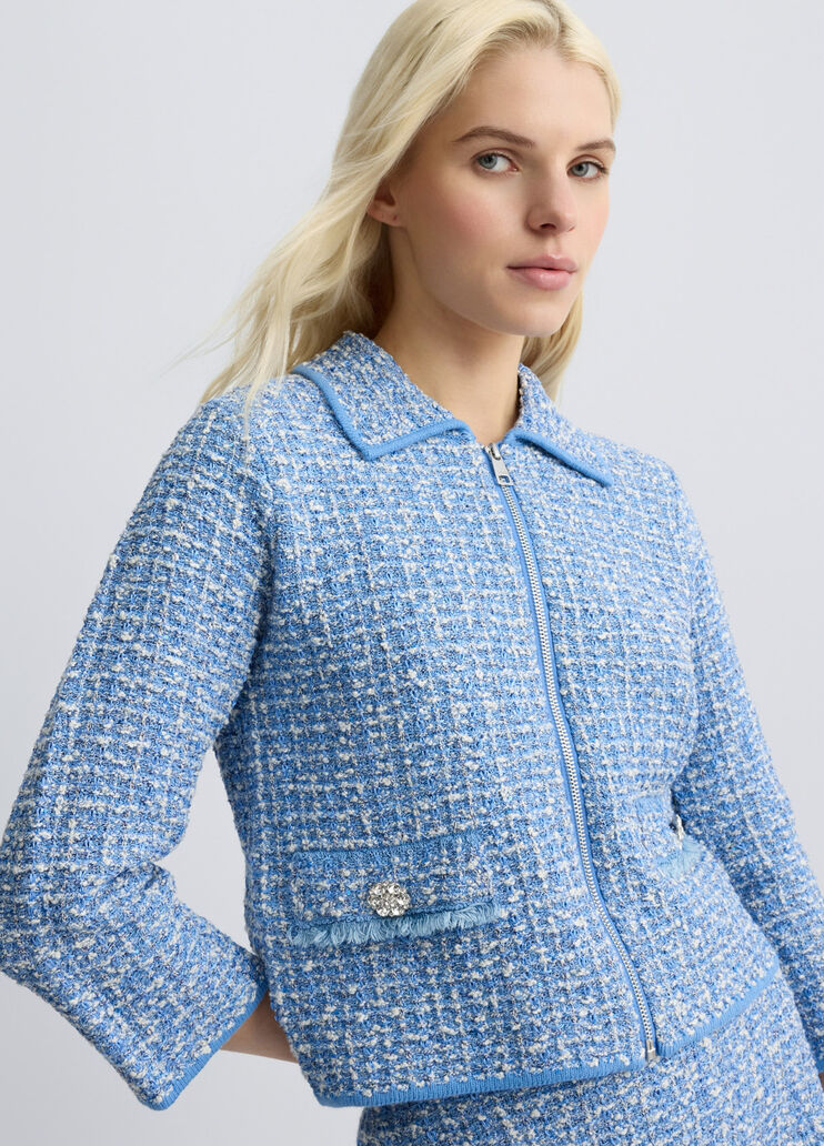 Bouclé jacket bright blue Liu Jo - large image number 3 Bouclé jacket bright blue Liu Jo - large image number 3