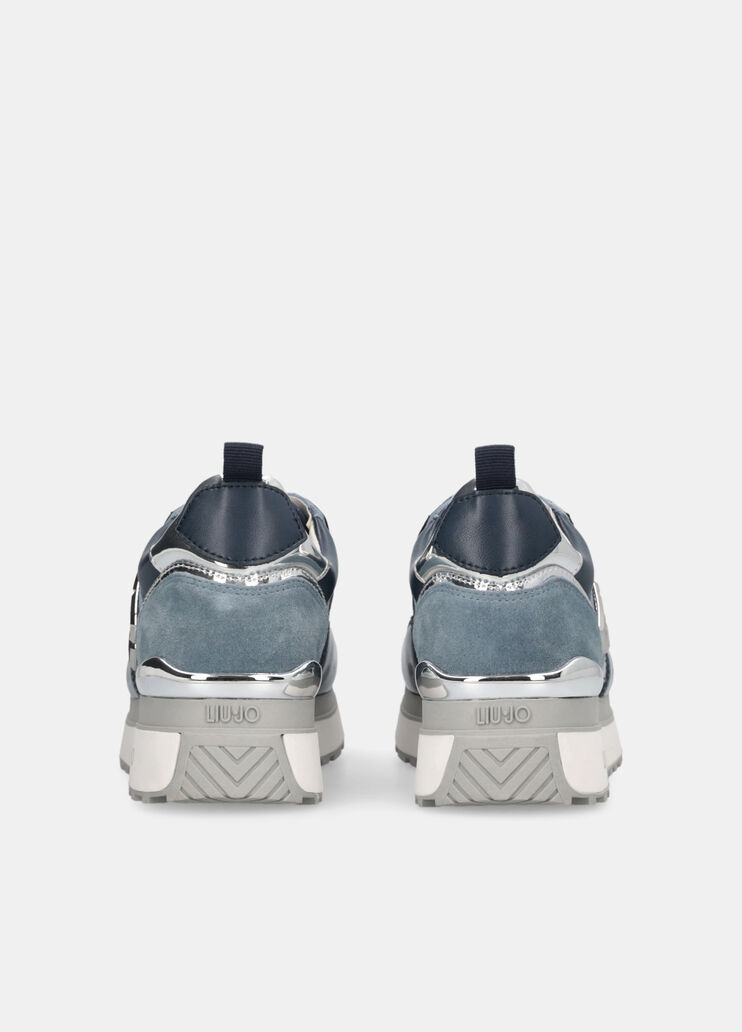 Glossy denim platform sneakers blue denim Liu Jo - large image number 7 Glossy denim platform sneakers blue denim Liu Jo - large image number 7
