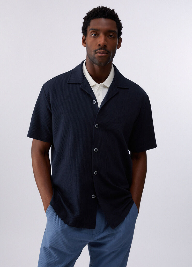 Seersucker-Hemd Dunkelblau Liu Jo - medium