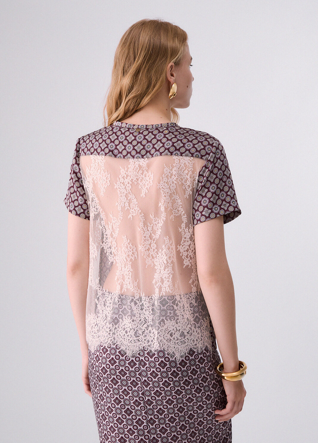 Top mit Spitzendetails Aubergine Liu Jo - large image number 1
