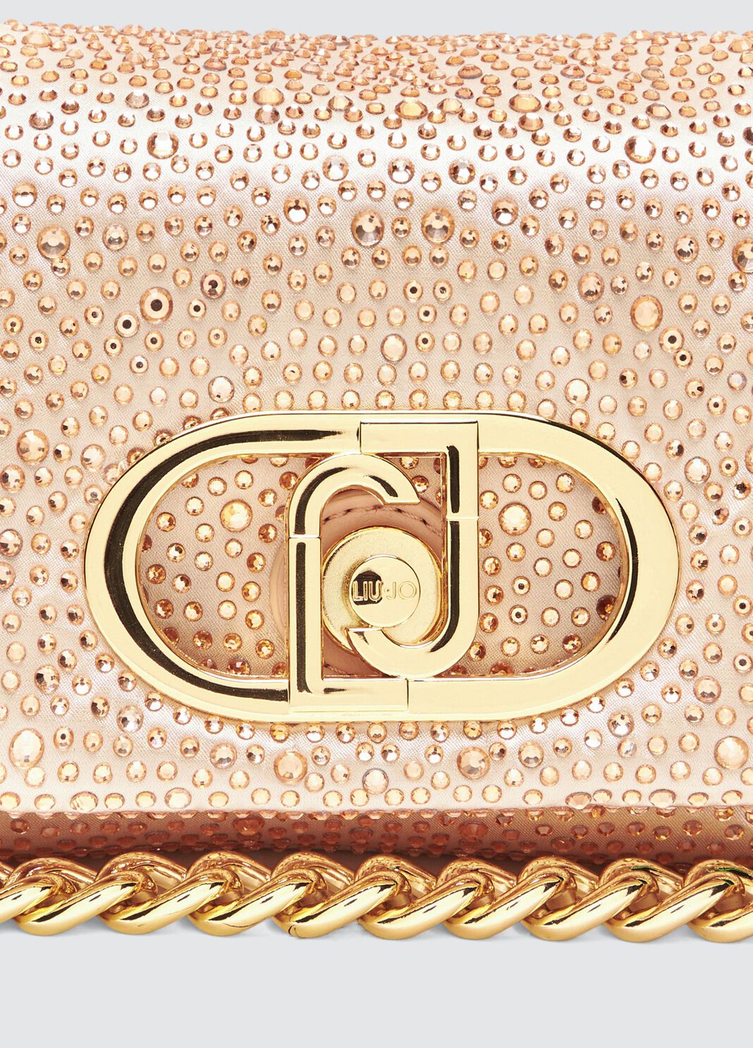 Borsa LaPuffy piccola con strass rosa cipria Liu Jo - large image number 6