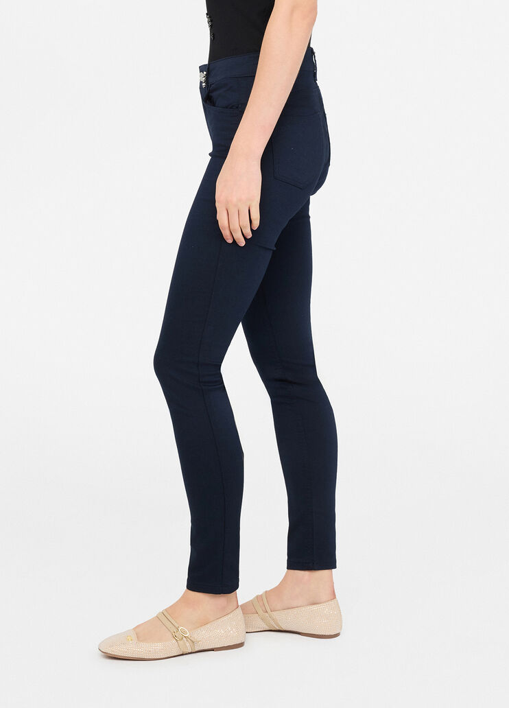 Pantalón pitillo con pedrería azul marino Liu Jo - large image number 2