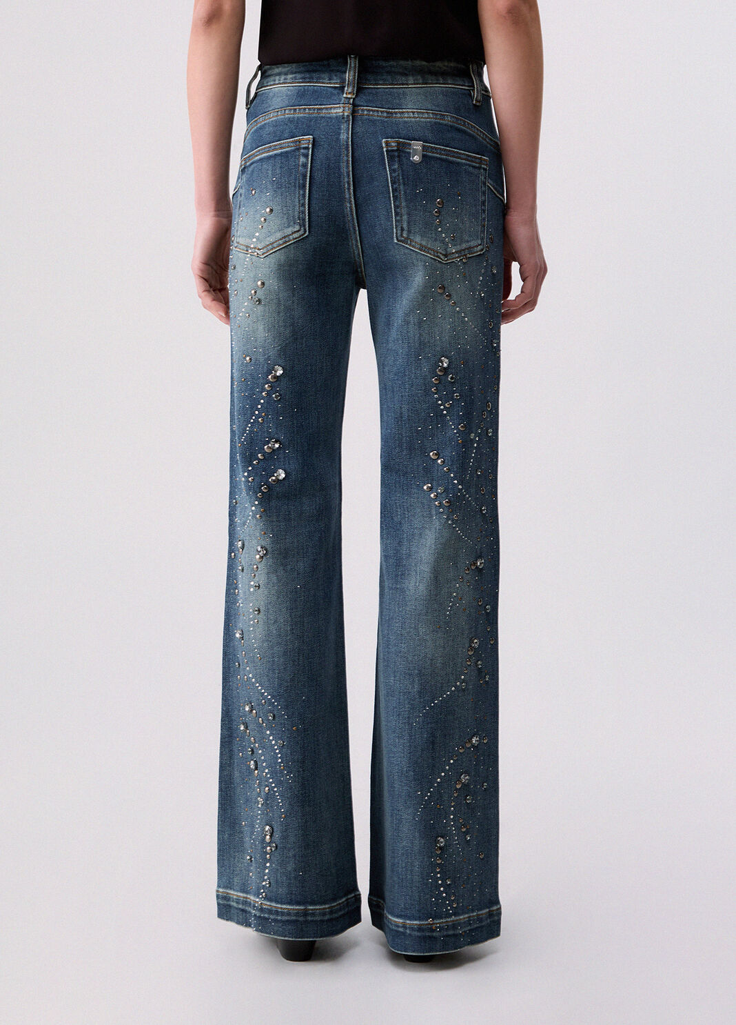Flare jeans with jewel settings blue denim Liu Jo - large image number 1