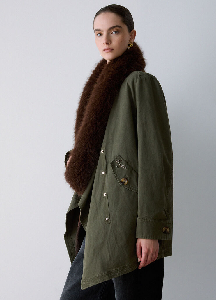 Parka with removable faux fur green Liu Jo - medium