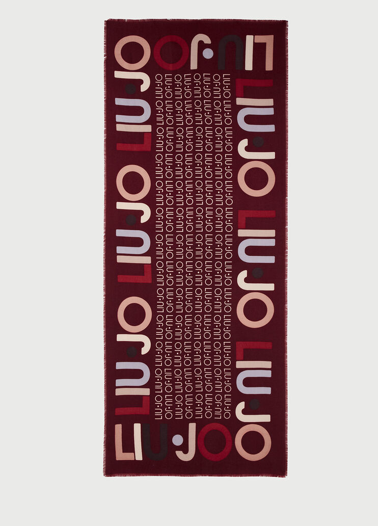 Shawl with logo Burgundy Liu Jo - large image number 0