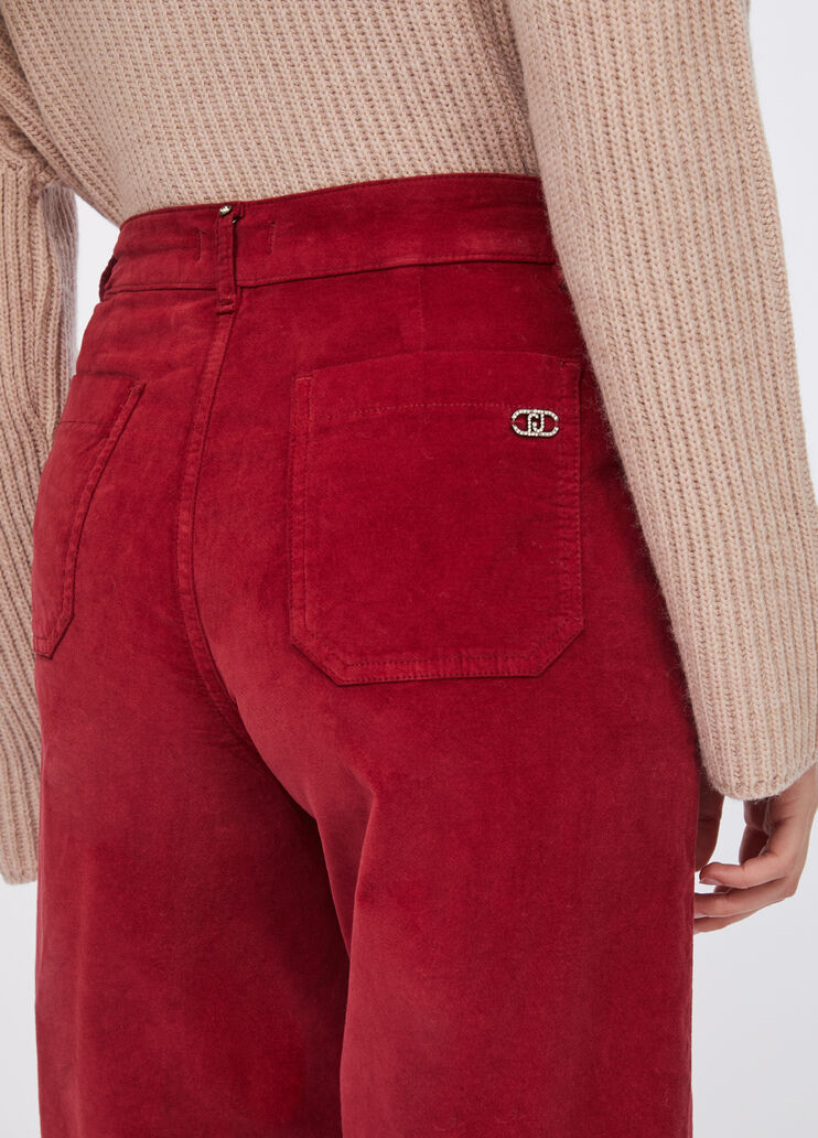 Weite Samthose Rot Liu Jo - large image number 3