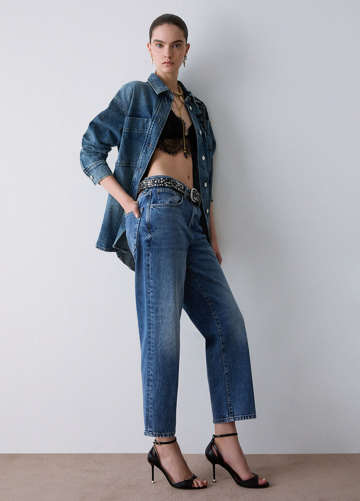 Boyfriend-Jeans mit Rissen denimblau Liu Jo - medium
