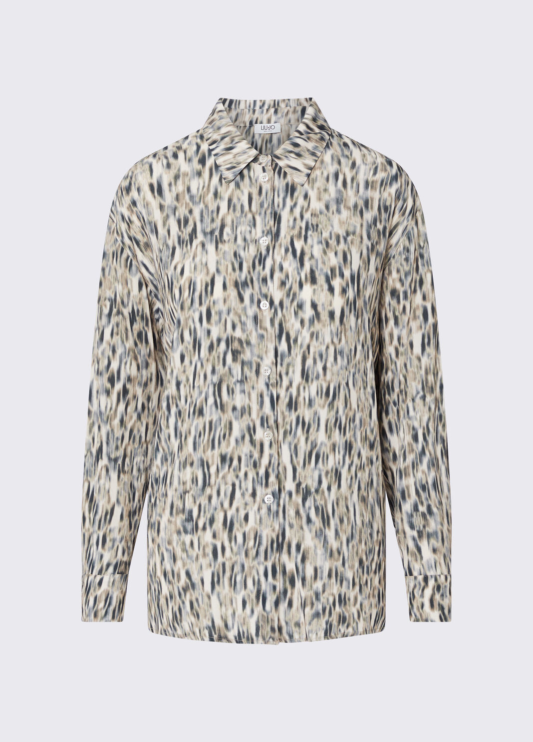 Shirt in cr&ecirc;pe printed micro animal-print Liu Jo - large image number 4