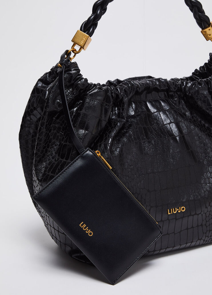 Große Hobobag mit Kroko-Print schwarz Liu Jo - large image number 3 Große Hobobag mit Kroko-Print schwarz Liu Jo - large image number 3