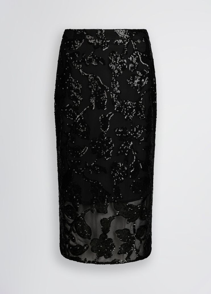 Embellished tulle midi skirt black Liu Jo - large image number 6 Embellished tulle midi skirt black Liu Jo - large image number 6