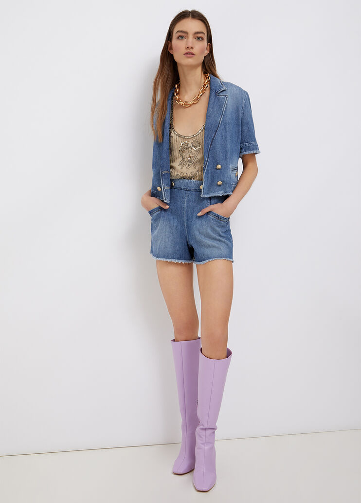 Топ из тюля с вышивкой слоновая кость Liu Jo - large image number 3