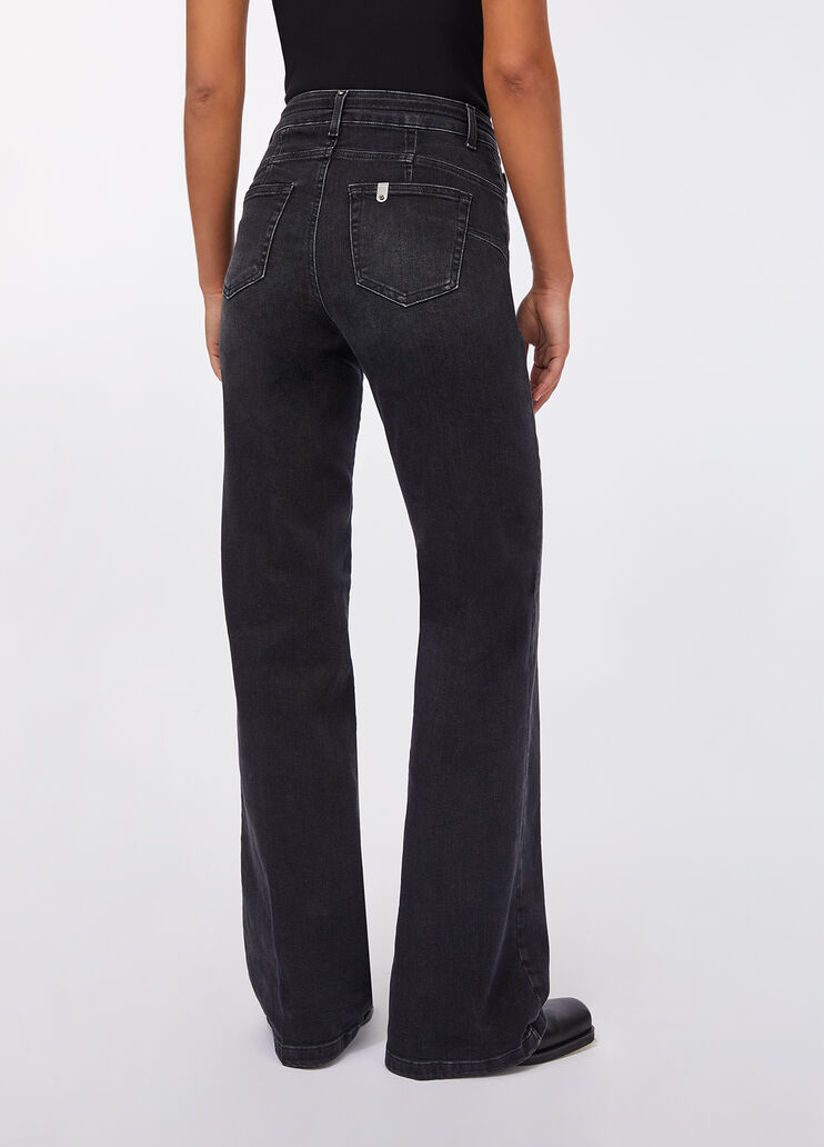 Flared jeans with belt black denim Liu Jo - large image number 1 Flared jeans with belt black denim Liu Jo - large image number 1