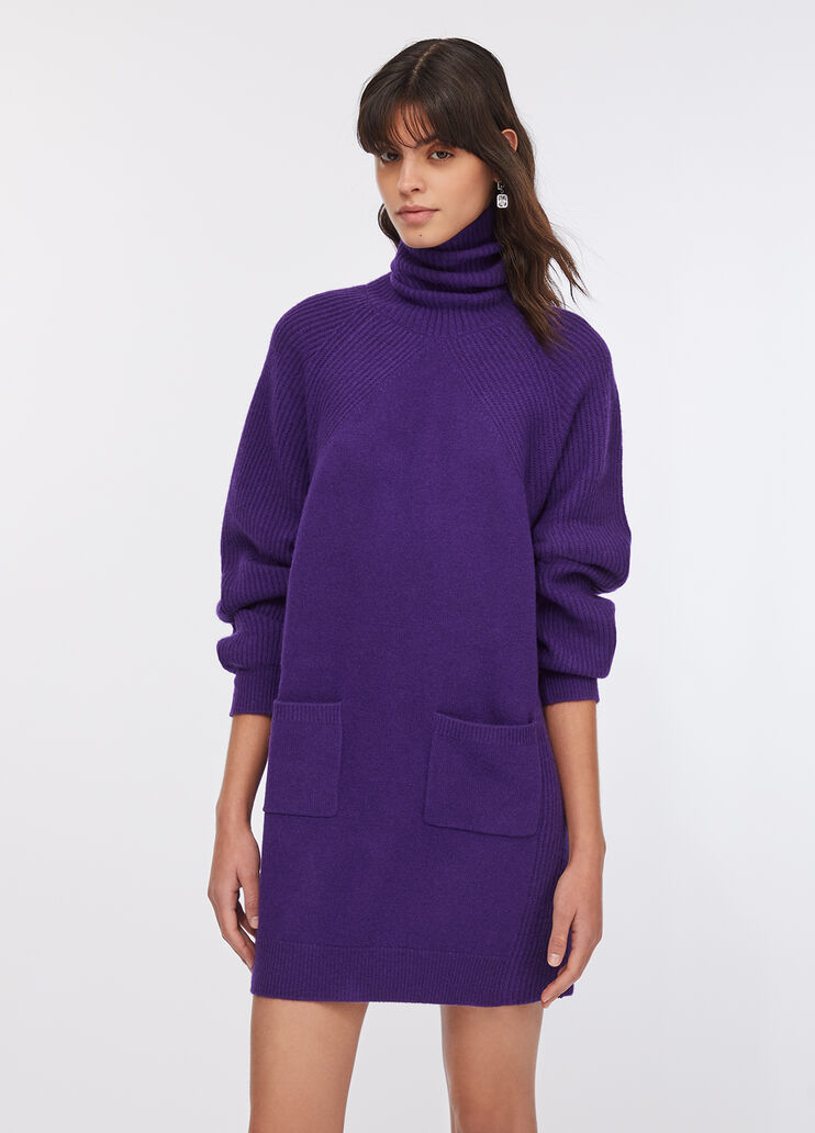  100% wool knit dress purple Liu Jo - large image number 0